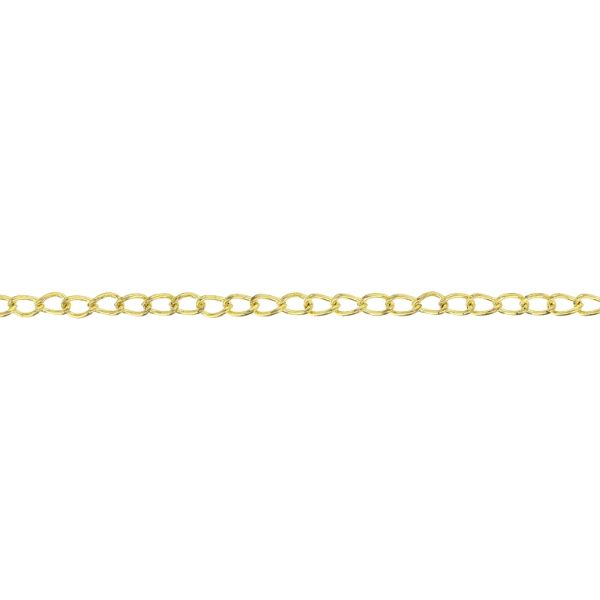 METAL CHAIN - TAIL EXTENSION EXTENSION - 0.5x2.5x2mm GOLD - NICKEL FREE - ROLL 100meters