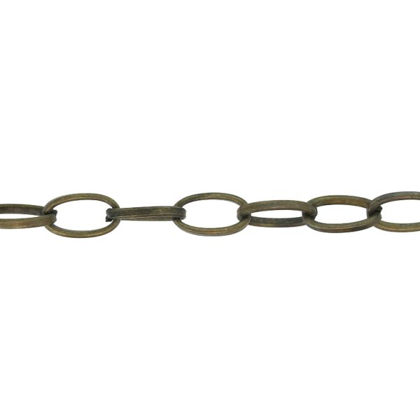 METAL CHAIN - CABLE OVAL FLAT - 1.2x9x5mm ANTIQUE BRONZE - ROLL 50meters
