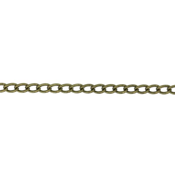METAL CHAIN - TAIL EXTENSION EXTENSION - 0.8x5x2.8mm ANTIQUE BRONZE - NICKEL FREE - ROLL 100meters