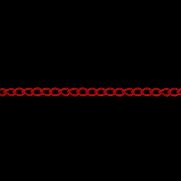 METAL CHAIN - COLORFUL - TAIL EXTENSION EXTENSION - 0.6x3.5x2.5mm RED - ROLL 100meters