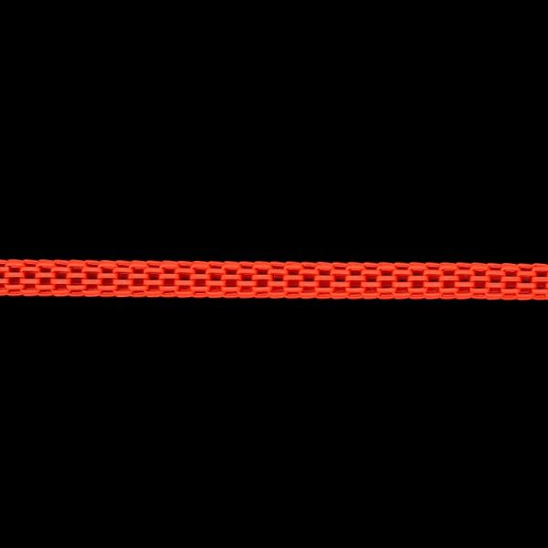 METAL CHAIN - COLORFUL - ROUND ELONGATED MESH - 3.2mm ORANGE ELECTRICAL - ROLL 50meters
