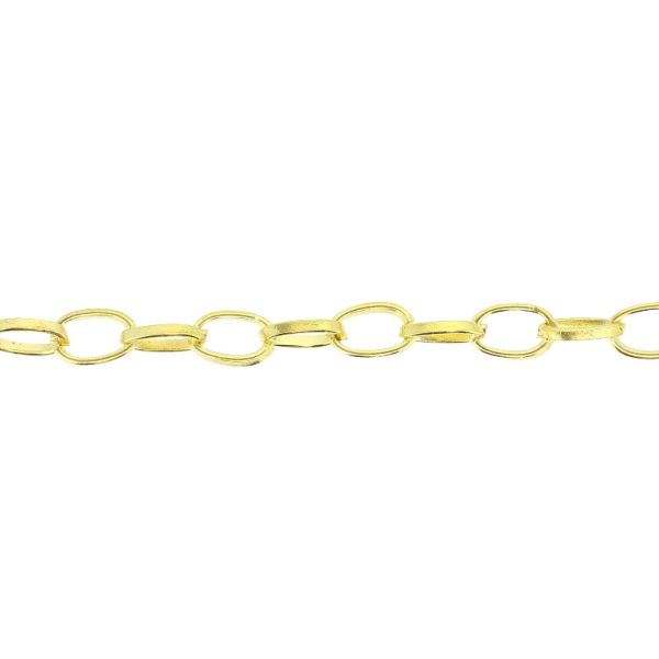 METAL CHAIN - CABLE OVAL FLAT - 0.9x6x4mm GOLD - 2meters