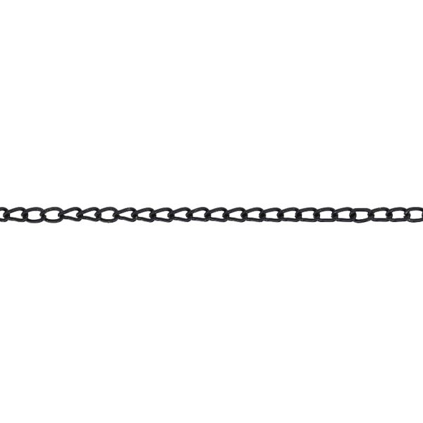 METAL CHAIN - TAIL EXTENSION EXTENSION - 0.5x2.5x2mm BLACK - NICKEL FREE - 4meters