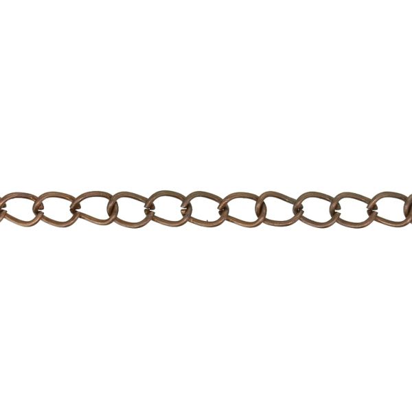 METAL CHAIN - TAIL EXTENSION EXTENSION - 0.8x6x4mm ANTIQUE BRASS - NICKEL FREE - 2meters