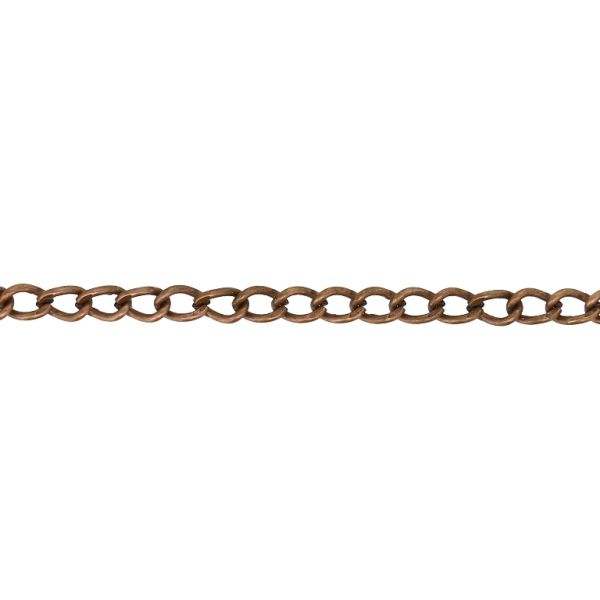 METAL CHAIN - TAIL EXTENSION EXTENSION - 0.8x5x3mm ANTIQUE BRASS - NICKEL FREE - 2meters