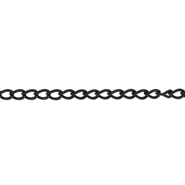 METAL CHAIN - TAIL EXTENSION EXTENSION - 0.8x4.5x3mm BLACK - NICKEL FREE - 2meters