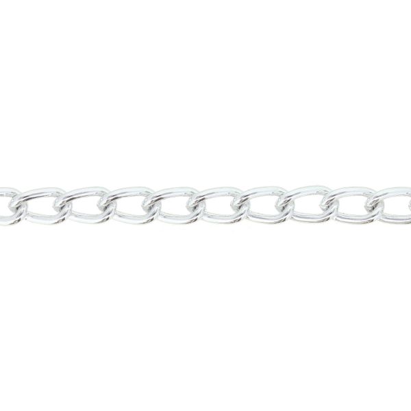 METAL CHAIN - ALUMINUM - TAIL EXTENSION EXTENSION - 1.2x7.5x4.5mm SILVER - 1meter