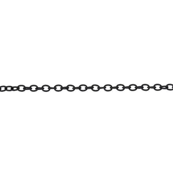 METAL CHAIN - SOLDERED - CABLE OVAL - 0.5x2.5x2mm BLACK - NICKEL FREE - 2meters