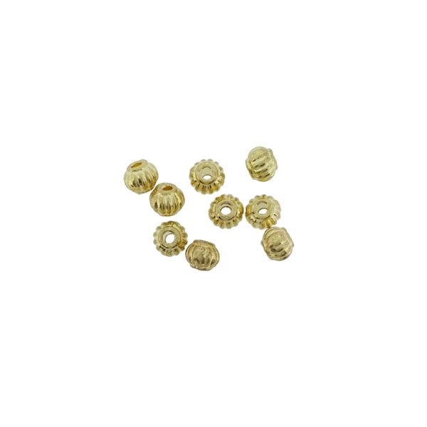 METAL BEADS - BALL RELIEF STRIPE 01 - 5x4mm GOLD - 30pcs. Hole-1.6mm