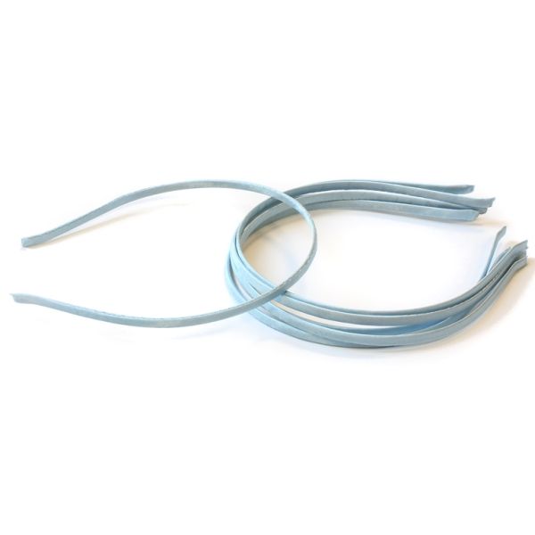 METAL ELEMENTS - HEADBAND - METAL AND SATIN 2 - 120x150x5mm BLUE (LIGHT) 305 - 50pcs.