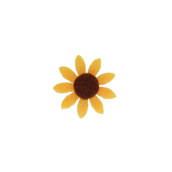 TEXTILE BEADS - FELT - SUNFLOWER 02 - 20mm YELLOW - PACKAGE 50pcs.