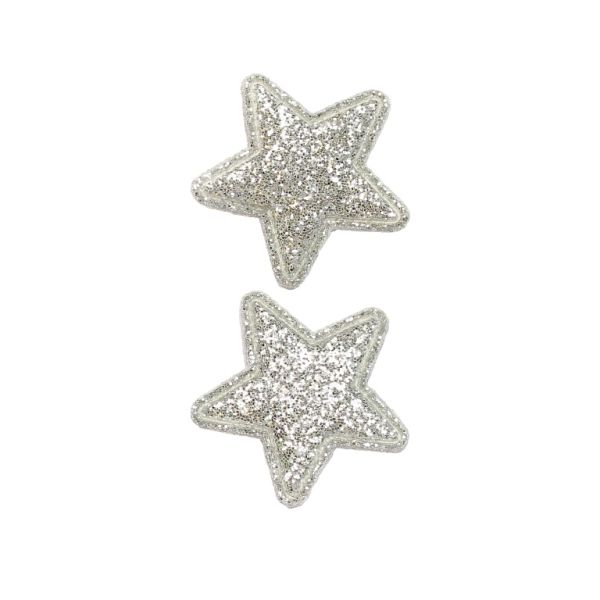TEXTILE BEADS - FELT - STAR 01 - 20x19mm SILVER - PACKAGE 50pcs.