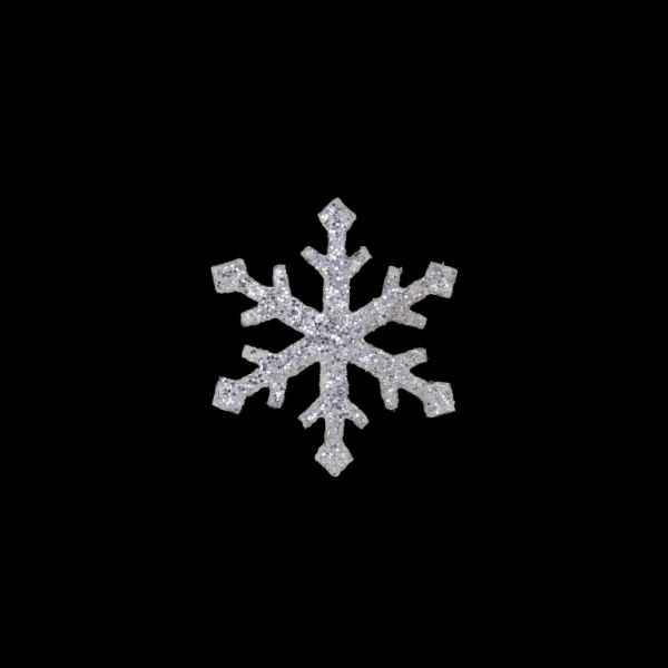 TEXTILE BEADS - FELT - SNOWFLAKE 01 - 20mm SILVER - PACKAGE 50pcs.
