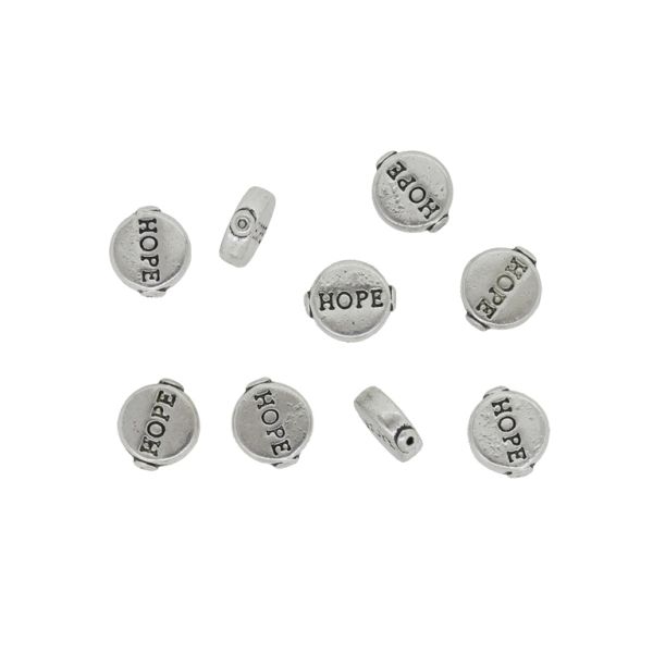METAL BEADS - DISK HOPE - 10x3mm NICKEL - PACKAGE 100pcs. Hole-0.8mm