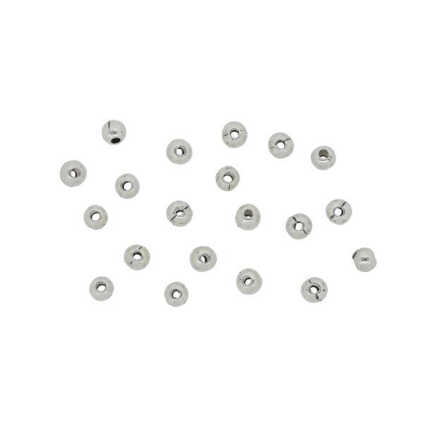 METAL BEADS - BALL - 3mm SILVER - PACKAGE 600pcs. Hole-1.0mm