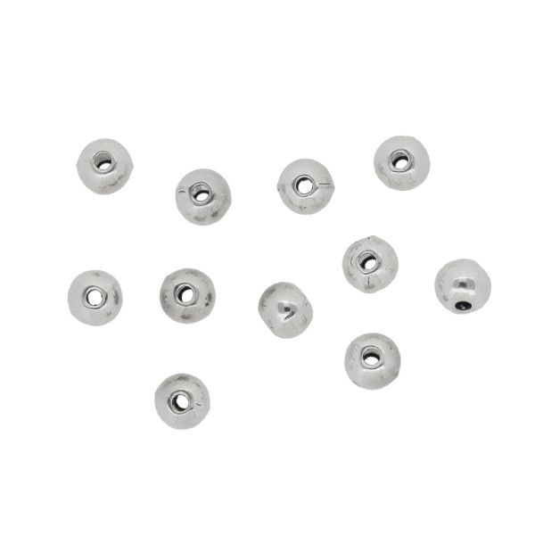 METAL BEADS - BALL - 6x5mm SILVER - PACKAGE 150pcs. Hole-1.6mm