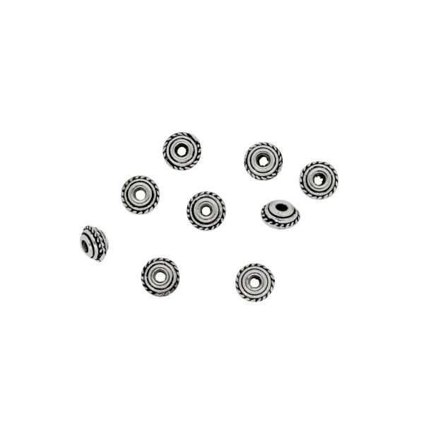 METAL BEADS - WASHER RELIEF 02 - 5x3mm NICKEL - PACKAGE 400pcs. Hole-1.6mm