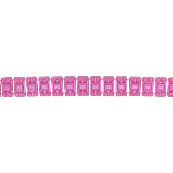 PLASTIC BEADED TRIM GARLAND - TILE 01 - 8x14mm CYCLAMEN AB - ROLL 10yards(9m)