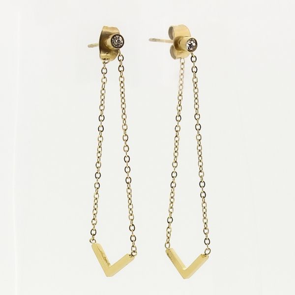 БИЖУТЕРИЯ - ОБЕЦИ - ВИНТ - СТОМАНА - СИНДЖИР 01 - 1х4.5см ЗЛАТИСТО - 1 чифт