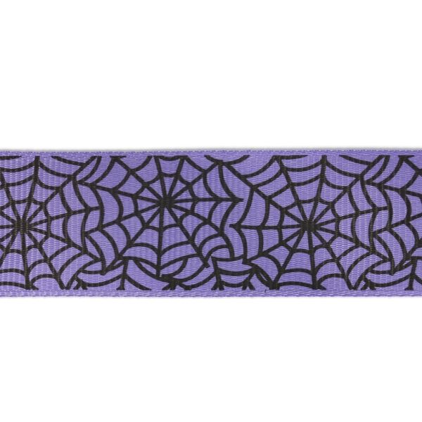 GROSGRAIN RIBBON - PRINT - WEB 01 - 25mm PURPLE (DARK) AND BLACK - 50yards(45m)