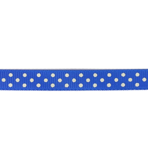САТЕН РИПС - ЩАМПА - ТОЧКИ - 10мм СИНЬО И БЯЛО - 100ярда(91м)