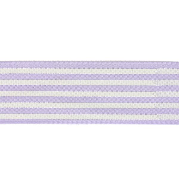 САТЕН РИПС - ЩАМПА - РАЙЕ - 25мм ЛИЛАВО СВ. 090 И БЯЛО - 50ярда(45м)