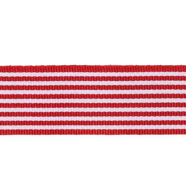 GROSGRAIN RIBBON - STRIPED - 26mm RED AND WHITE - 100yards(91m)