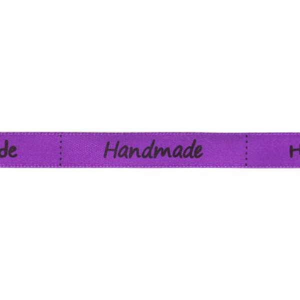 SATIN - PRINT - HANDMADE 01 - 10мм PURPLE (DARK) AND BLACK - 100yards(91m)