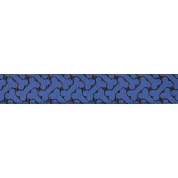 GROSGRAIN RIBBON - PRINT - BONES 02 - 20mm BLACK AND BLUE (DARK) - 50yards(45m)