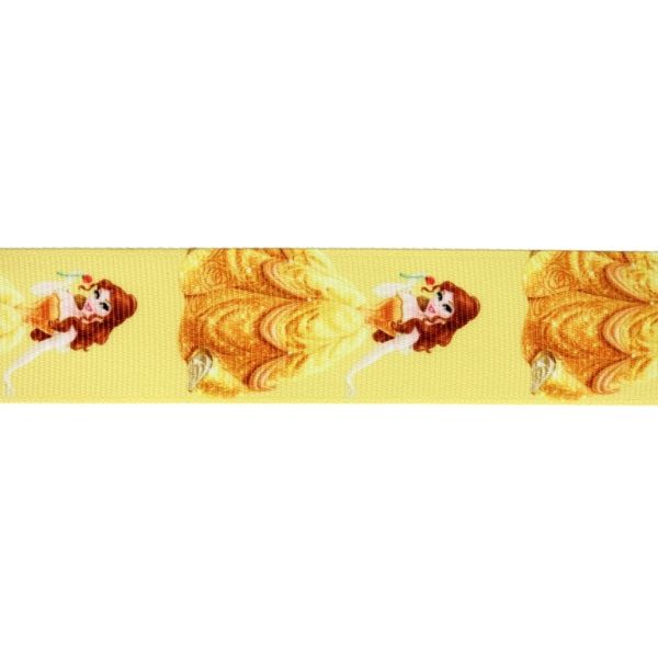 GROSGRAIN RIBBON - PRINT - PRINCESS 05 - 25mm YELLOW AND ORANGE - 100yards(91m)