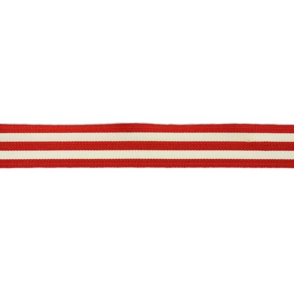 САТЕН РИПС - ЩАМПА - РАЙЕ 02 - 16мм ЧЕРВЕНО И ЕКРЮ - 50ярда(45м)