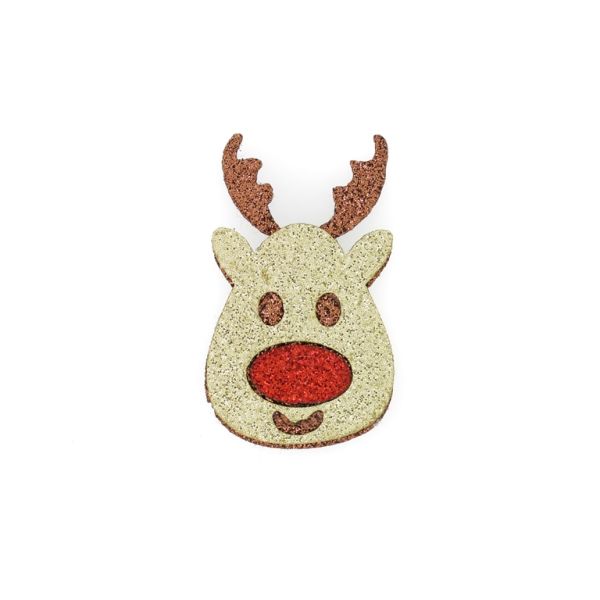 TEXTILE BEADS - FELT - DEER 02 - 27x45mm GOLD-RED-BROWN - PACKAGE 15pcs.