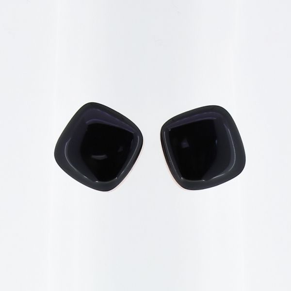 БИЖУТЕРИЯ - ОБЕЦИ - ВИНТ - СТОМАНА С ЕМАЙЛ - КВАДРАТ 01 - 1.2х1.2см ЗЛАТИСТО РОЗОВО И ЧЕРНО - 1 чифт