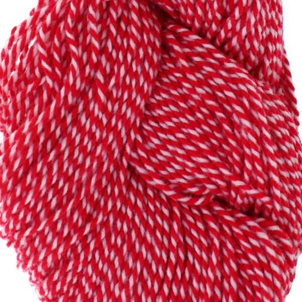YARN - BABA MARTA 61 - WHITE-RED - 260m - ACRYLIC - PACKAGE (5 skeins)