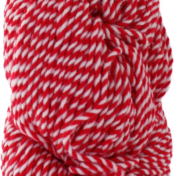 YARN - BABA MARTA 66 - WHITE-RED - 160m - ACRYLIC - PACKAGE (5 skeins)