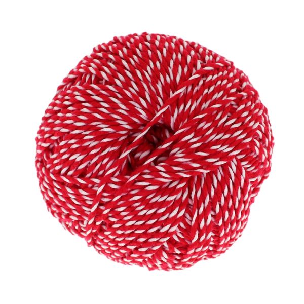 YARN - BABA MARTA BALL - WHITE-RED - 93m - ACRYLIC AND POLYESTER - PACKAGE (6 balls)