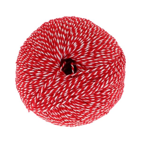 YARN - BABA MARTA BALL - WHITE-RED - 170m - ACRYLIC AND POLYESTER - PACKAGE (6 balls)