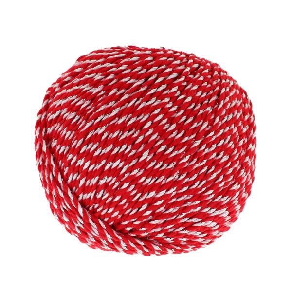 YARN - BABA MARTA BALL WITH LAME - WHITE-RED-SILVER - 93m - ACRYLIC-POLYESTER-LAME - 1 pc.