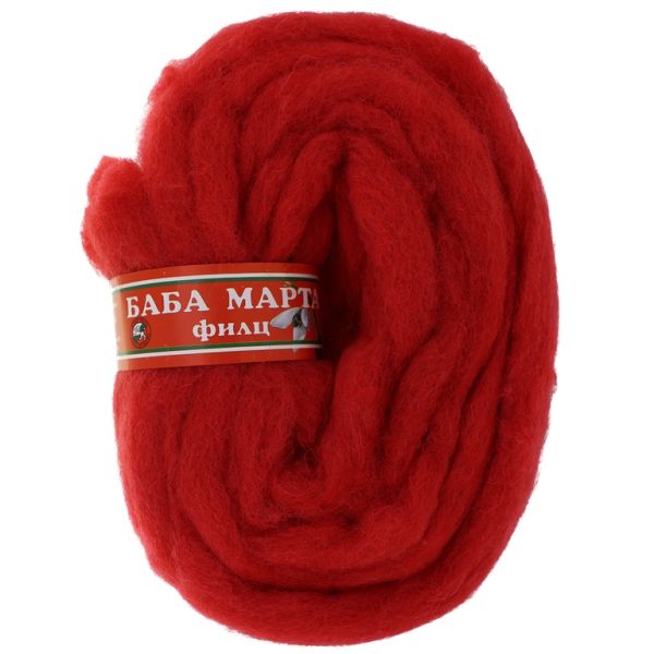 YARN - BABA MARTA FELT - RED 51 - 1.8m - WOOL - PACKAGE (5 skeins)