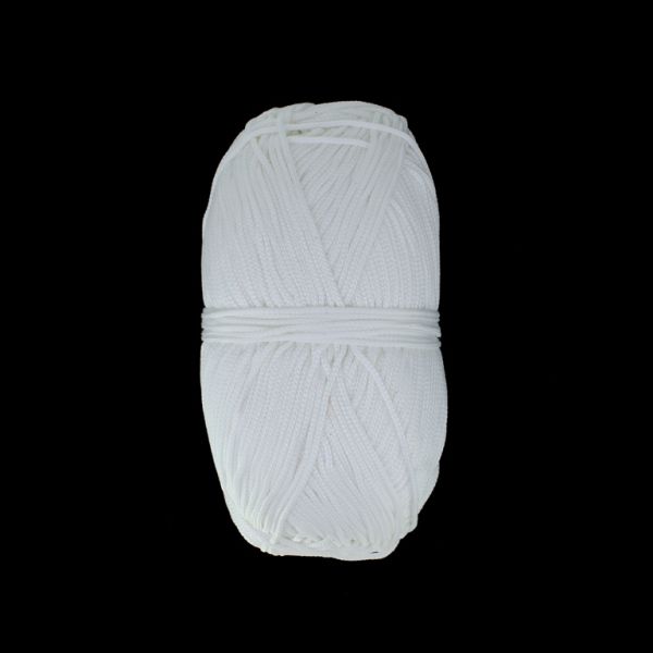 YARN - MACRAME 2.0mm - WHITE 401 - 120m - POLYESTER MATTE - PACKAGE (5 skeins)