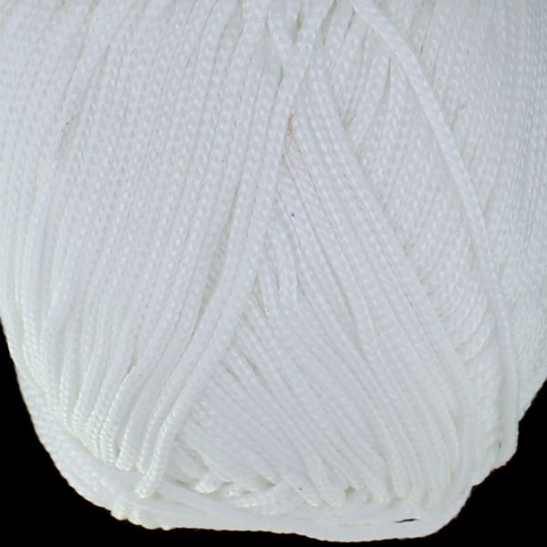 YARN - MACRAME 2.0mm - WHITE 401 - 120m - POLYESTER MATTE - 1 skein