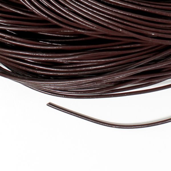 LEATHER NATURAL - ROUND - 1.5mm BROWN - 2метра
