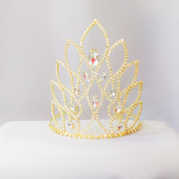 JEWELRY - ACCESSORY FOR HAIR - TIARA - METAL AND CRYSTALS - MODEL 03 - GOLD - PACKAGE 3pcs.