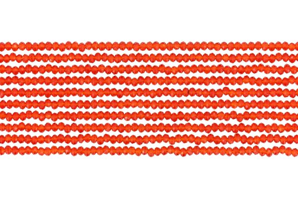GLASS BEADS - FACETED RONDELLE CRYSTALS - 2.5x2mm - TRANSPARENT - RED (LIGHT) 032 - STRING (166pcs.) Hole-0.8mm