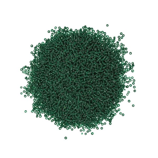 GLASS SEED BEADS - BALL 2mm - SILVER LINED - GREEN (DARK) 53А - PACKAGE 450g Hole-0.8mm