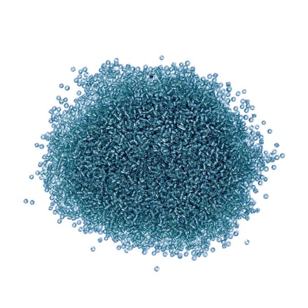 GLASS SEED BEADS - BALL 2mm - SILVER LINED - BLUE (LIGHT) 23В - PACKAGE 450g Hole-0.8mm