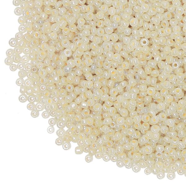 GLASS SEED BEADS - BALL 2mm - CEYLON - IVORY 142 - 50g Hole-0.8mm