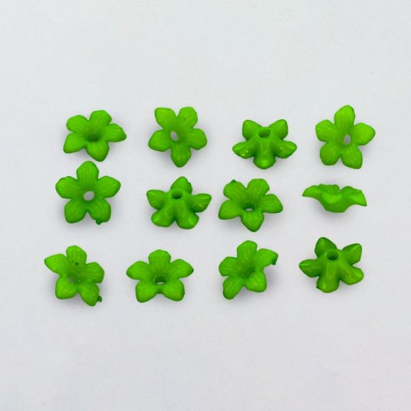OPAQUE PLASTIC BEADS - SEPAL 02 - 10x3.5mm GREEN (DARK) С24 - 50g Hole-1.8mm (5300pcs.)