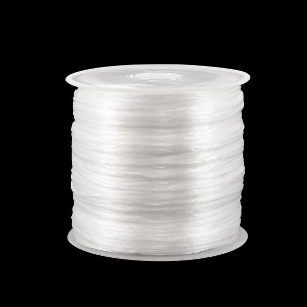 ELASTIC CRYSTAL STRING - FLAT - 0.8mm WHITE - PACKAGE (10x100meters)