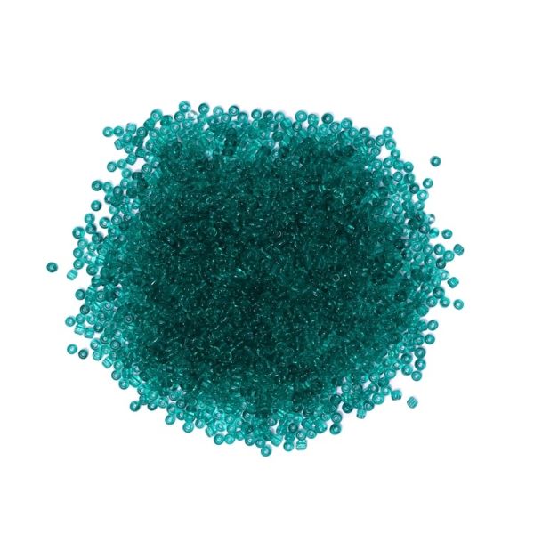 GLASS SEED BEADS - BALL 3mm - TRANSPARENT - TURQUOISE 21А - PACKAGE 450g Hole-1.0mm